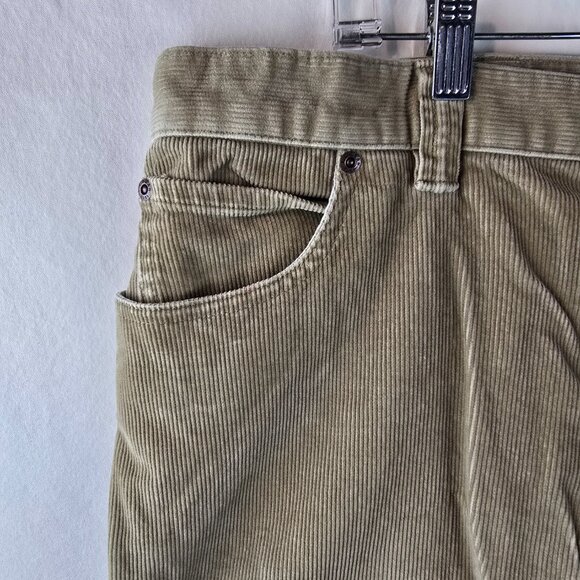 LL Bean Pants Mens 40x30 Beige Tan Corduroy Carpenter Autmncore Fallcore Stretch - Picture 4 of 11
